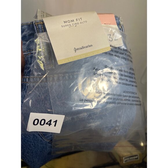 Stradivarius mom fit blue Jeans distressed super tiro alto size 00 - Picture 13 of 13